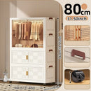 Axyaa 6 Tier Storage Wardrobe with Wheels - Large Capacity for Living Room/Bedroom