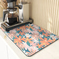 Axyaa Flowers Pattern Diatomaceous Earth Drying Mat Kitchen Accesories