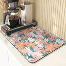 Axyaa Flowers Pattern Diatomaceous Earth Drying Mat Kitchen Accesories