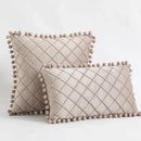 Axyaa Velvet Pom-Pom Throw Pillow Covers Farmhouse Boho Decor 30x50cm 45x45cm