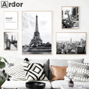 Axyaa Giraffe Eiffel Tower Canvas Art Print Modern Home Decor
