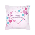 Axyaa Happy Valentine's Day Pink Pillowcase - Cute Square Cushion Cover