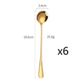 Axyaa Stainless Steel Dessert Spoon Set Swizzle Stir Long Handle Cutlery
