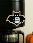 Axyaa Wood Bat Decorative Stickers, Cute Coffee-Loving Design