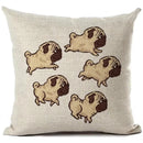 Axyaa French Bulldog Print Linen Throw Pillowcase for Home and Car Decor