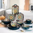 Axyaa 7-Piece Ceramic Dinnerware Set: Dessert, Steak, Pasta, Salad, & Soup Bowls