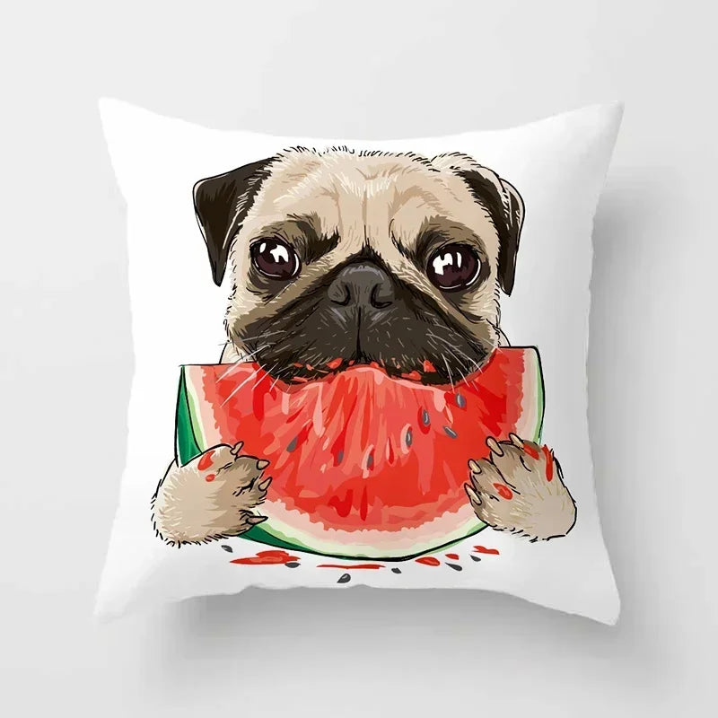 Cute Pug Bulldog Pillowcase for Living Room Decor - Axyaa Home Decor