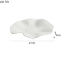 Axya Ceramic Lotus Leaf Plate: Restaurant Dessert Snack Salad Molecular Cooking Tableware