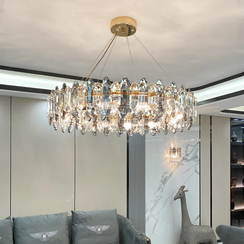 Axyaa Crystal Chandelier: Nordic-Style Luxe Lighting for Living, Dining & Bedroom