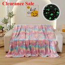 Axyaa Luminous Rainbow Unicorn Pegasus Star Flannel Blanket - Machine Washable Printing and Dyeing Blanket