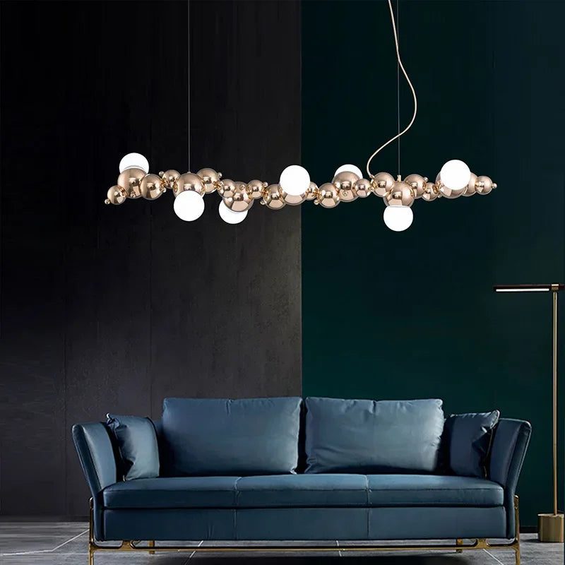 Axyaa Caterpillar Metal Ball Chandelier for Modern Dining Room Lighting