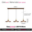 Axyaa Walnut UFO Chandelier: Modern Minimalist Pendant Lamp for Dining Room & Bedroom