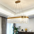 Luxury Crystal Pendant Chandelier by Axyaa - Gold Ceiling Light for Living Dining Kitchen
