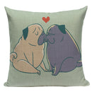 Axyaa Love Pug Dog Cushion Cover Sleep Dog Throw Pillow Case