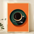 Axyaa Espresso Canvas Prints: Chic Mid-century Kitchen Wall Art for Modern Home Décor