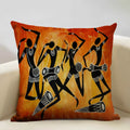 Axyaa African Dance Oil Painting Cushion Cover 45x45cm for Home Living Room Decor