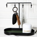 Axya Metal Jewelry Storage Tray & Leather Shelf with Hooks, Nordic Style, Living Room Entryway Storage, Home Decoration