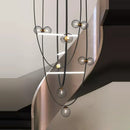 Axyaa Modern Leather Belt Glass Ball Chandeliers LED Hanging Lamps