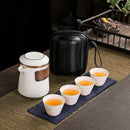 Axyaa Mutton Fat Jade Tea Set - Portable Ceramic Kung Fu Tea Set