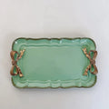 Axyaa Vintage White Bow Tie Ceramic Tray for Kitchen and Living Room