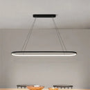 Axyaa Oval LED Aluminum Chandelier for Dining Room Lighting
