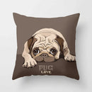 Cute Pug Bulldog Pillowcase for Living Room Decor - Axyaa Home Decor