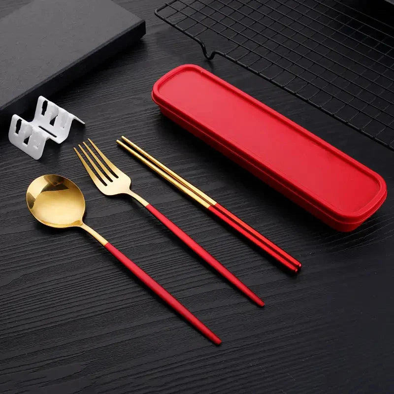 Axyaa Stainless Steel Portable Cutlery Set for Home, Picnics & Students – 3pcs