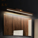 Axyaa Luxury Walnut Wood Bathroom Mirror Light 40CM 8W LED Wall Lamp