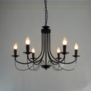 Axyaa Wrought Iron Chandelier Candle Light Fixture for Living Room Dining Table