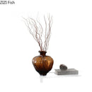 Axyaa Translucent Brown Glass Vase: Artistic Flower Arrangement Hydroponic Vase & Dried Flower Crafts