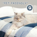 Axyaa Sherpa Fleece Reversible Blanket for Sofa Bed Couch - Large Plush Lattice Flannel