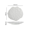 Axyaa Pure White Ceramic Dinner Plate Set for Restaurant, Irregular Shape, Ideal for Various Dishes