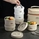 Axya Stainless Steel Insulated Multi-Layer Bento Box - Portable Lunch Box for Family & Students