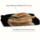 Pomeranian Dog Print Duvet Set by Axyaa