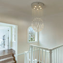 Axyaa Crystal LED Pendant Chandelier for Modern Stairs – Luxe Ceiling Lighting