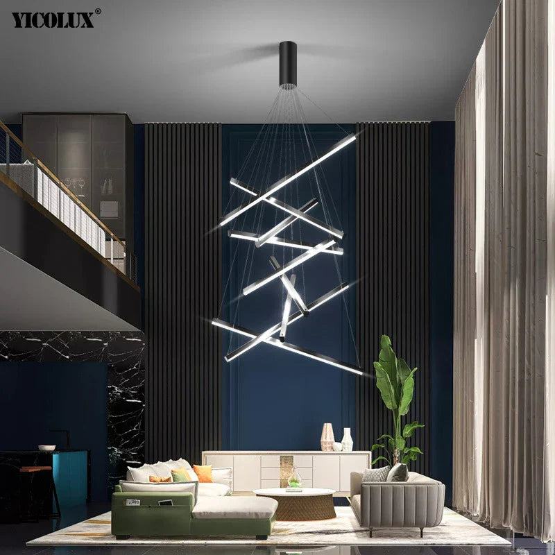 Axya Black Gold LED Chandelier for Modern Indoor Lighting