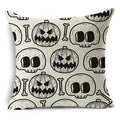 Axyaa Halloween Pattern Cushion Cover: Printed Linen Throw Pillow Case 45cm*45cm