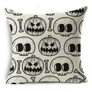 Axyaa Halloween Pattern Cushion Cover: Printed Linen Throw Pillow Case 45cm*45cm