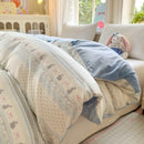 Axyaa Floral Print Reversible Cotton & Flannel Duvet Cover - Single to King Sizes
