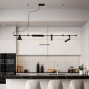 Axyaa Modern Black LED Chandelier for Dining Kitchen Bar Lighting