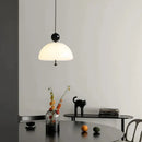 Axyaa White Glass Dining Pendant Light - Minimalist Design for Living Room