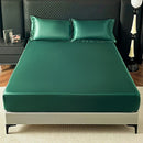 Axyaa Silk Satin King Fitted Sheet Set with Elastic Band - Soft & Silky Bed Cover
