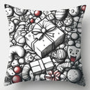 Axyaa Christmas Santa Deer Merry Words Cushion Cover for Sofa Bedroom Car Pillow