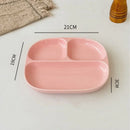 Axyaa Solid Color Ceramic Dinner Plates Set 3Grid Eco-friendly Kitchen Tableware