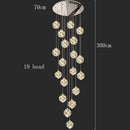 Axyaa Crystal Chandelier Stair Pendant - Modern Living Room Lighting