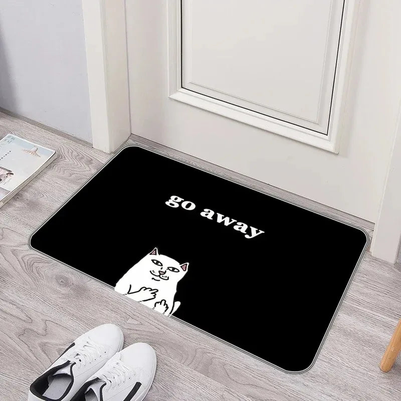 Axyaa Cat Print Door Mat Non-Slip Absorbent Kitchen Bathroom Rug