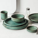 Axyaa Retro Green Ceramic Tableware Set