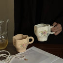 Axyaa Retro Hand-painted Coffee Mug, 400ml, High Temp Resistant, Office & Home High Value Breakfast Cup