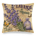 Axyaa Lavender Flowers Pillow Cover 45x45, Farmhouse Home Decor, Purple Decorative Throw Pillow