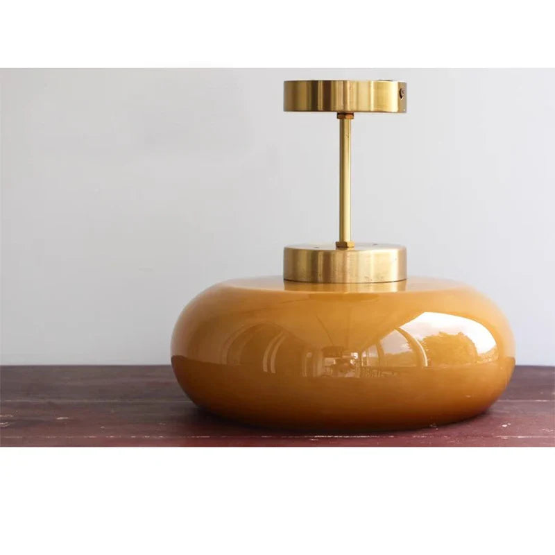 Axyaa Retro Glass Ceiling Lamp for Stylish Restaurant Balcony & Living Room